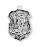 Sterling Silver Badge Shaped St. Michael Medal