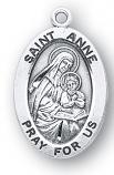 Sterling Silver Oval Shaped St. Anne Medal