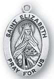 Sterling Silver Oval Shaped St. Elizabeth Medal