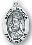 Sterling Silver Oval Shaped St. Monica Medal