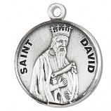Sterling Silver Round Shaped St. David Medal