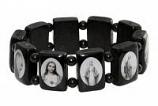 Holy Saint Stretch Bracelet - Black Wood - B/W pictures