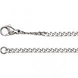 20-inch Stainless Steel Curb Diamond-Cut Chain