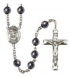 Saint Michael the Archangel Engravable Rosary with Hematite Beads