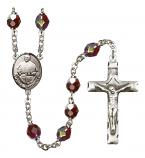 Pope Francis Rosary with Garnet Aurora Borealis Beads