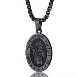 St. Christopher Necklace - Carbon-Plated Stainless Steel