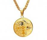 18K Gold-Plated St. Benedict Medal Necklace