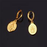 18K Gold-Plated Miraculous Medal Earrings Set