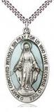 Blue Sterling Silver Miraculous Medal