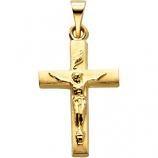 14K Yellow Gold Crucifix Pendant