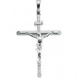 14K White Gold Crucifix Pendant