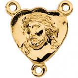 14K Gold Face Of Jesus Rosary Center