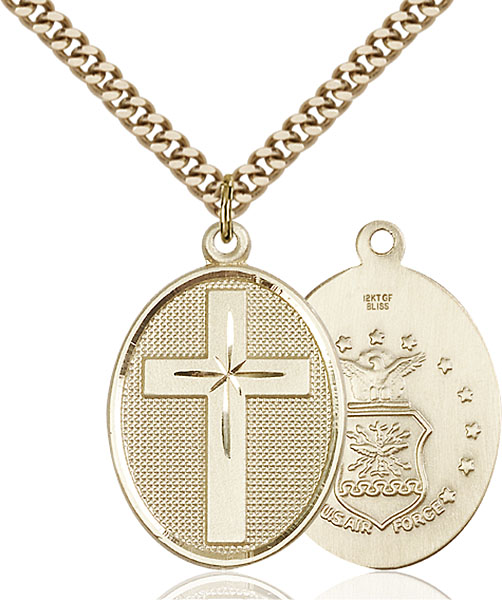 14K Gold-Filled Cross / Air Force Pendant