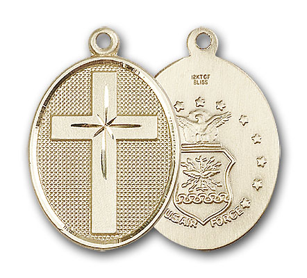 14K Gold Cross / Air Force Pendant