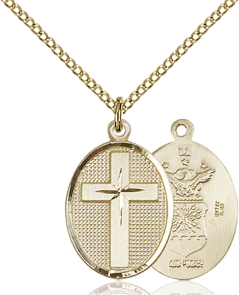 14K Gold-Filled Cross / Air Force Pendant