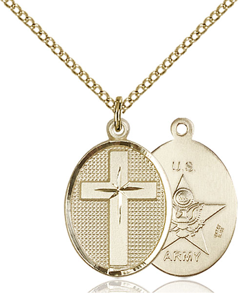 14K Gold-Filled Cross / Army Pendant