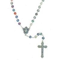 Luke the Apostle-Doctor Rosary with 6mm Garnet Color Fire Polished Beads Gift Boxed Silver Finish St Luke the Apostle-Doctor Center and 1 3/8 x 3/4 inch Crucifix St 