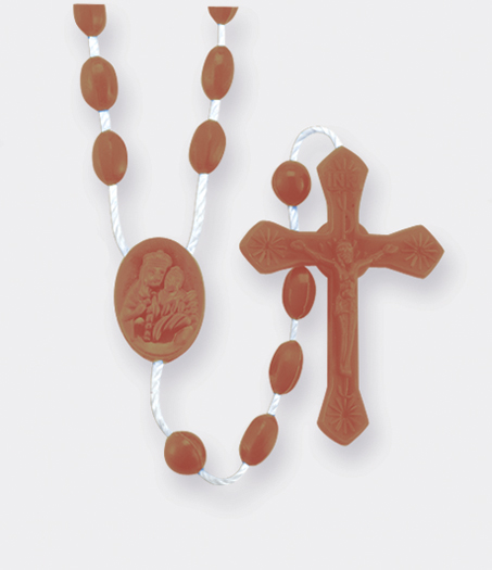Brown Plastic Cord Rosary 25-Pack