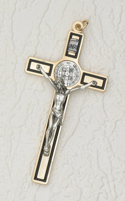 4.5 Inch Brown Saint Benedict Hanging Wall Cross