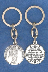 6-Pack - Guardian Angel Prayer Coin Keyring