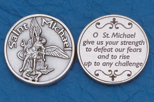 Religious Coin Token - St Michael the Archangel with Prayer