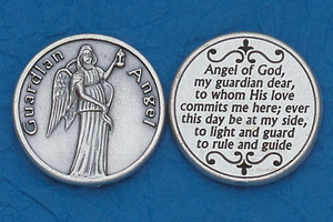 25-Pack - Religious Coin Token - Guardian Angel with Prayer