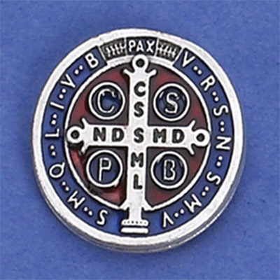 6-Pack - Saint Benedict Enamel Pendant (Blue) lapel Pin