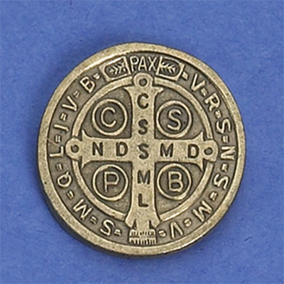 12-Pack - Saint Benedict Pendant (Antique Gold) lapel Pin