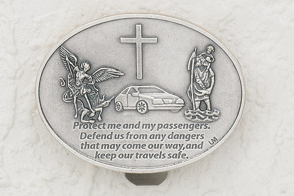 3-Pack - Visor- with Saint Michael and Saint Christopher- "Protect me and my Passengers"