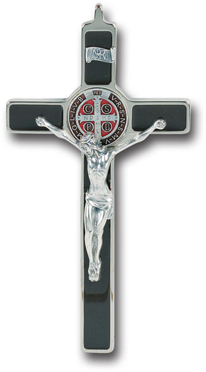 St Benedict Crucifix With Enamel Medal And Legend Boxed