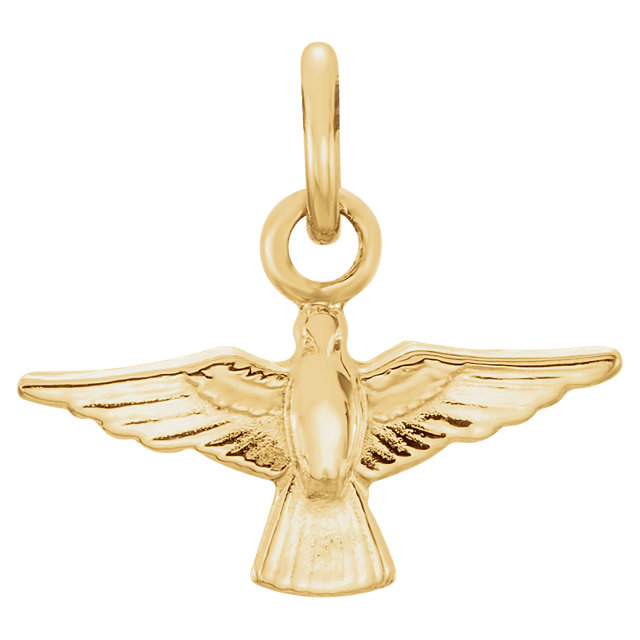 14K Yellow Gold Holy Spirit Pendant
