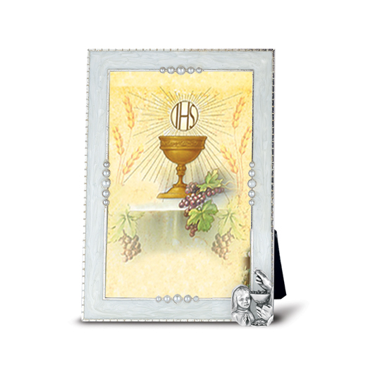 Communion Girl With Chalise Pearlized Picture Frame