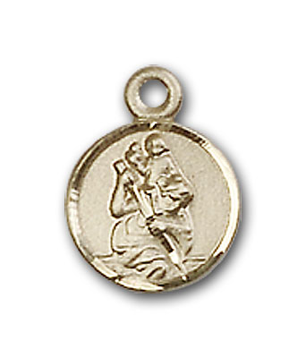 Gold St Christopher Pendant, Mens Gold Pendant, Proclamation Jewelry Large