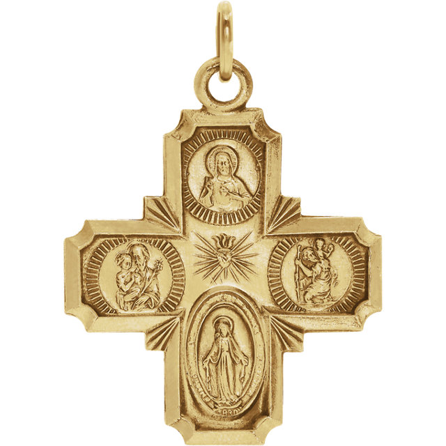 14K Yellow Gold 4-Way Medal - Small - ON SALE