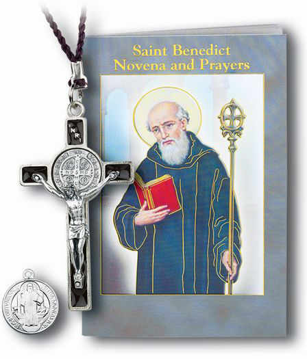 St Benedict Cross With Medal Cord Boxed