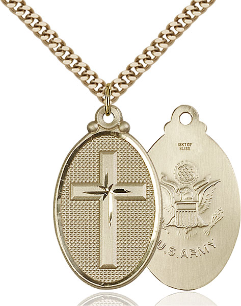 14K Gold-Filled Cross / Army Pendant