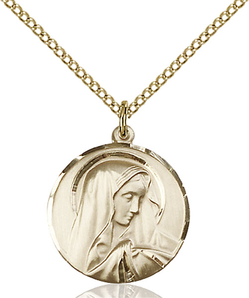 14K Gold-Filled Sorrowful Mother Pendant