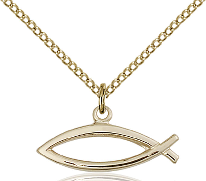 14K Gold-Filled Fish Pendant