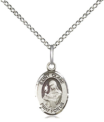 Sterling Silver St. Clare of Assisi Pendant