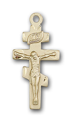 Matthias 14K Yellow Gold Cross Pendant (24 in)