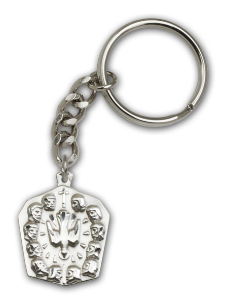 Antique Silver Apostles Keychain