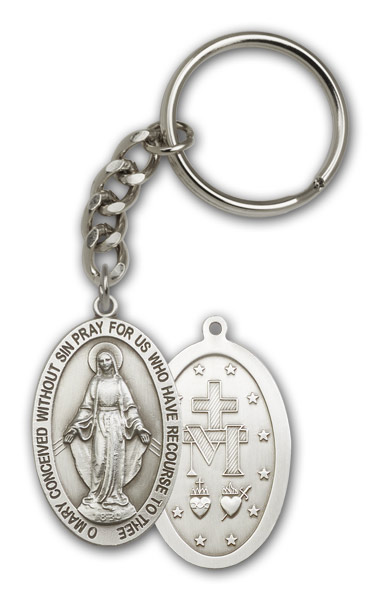 Antique Silver Miraculous Keychain