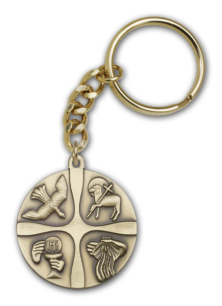 Antique Gold Christian Life Keychain