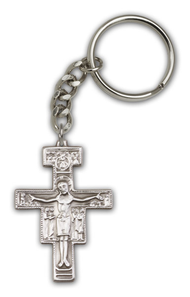 Antique Silver San Damiano Keychain