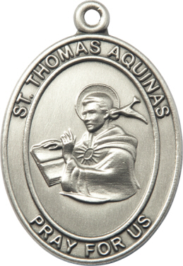 Silver Oxide St. Thomas Aquinas Keychain