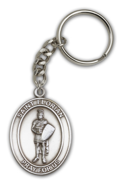 Antique Silver St. Florian Keychain