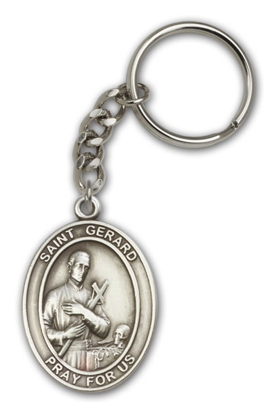 Antique Silver St. Gerard Keychain