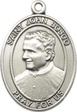 Silver Oxide St. John Bosco Keychain