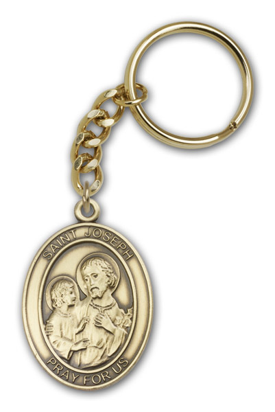 Antique Gold St. Joseph Keychain
