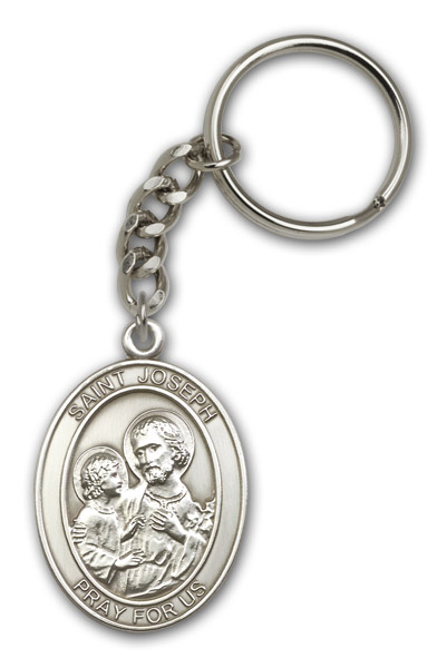 Antique Silver St. Joseph Keychain